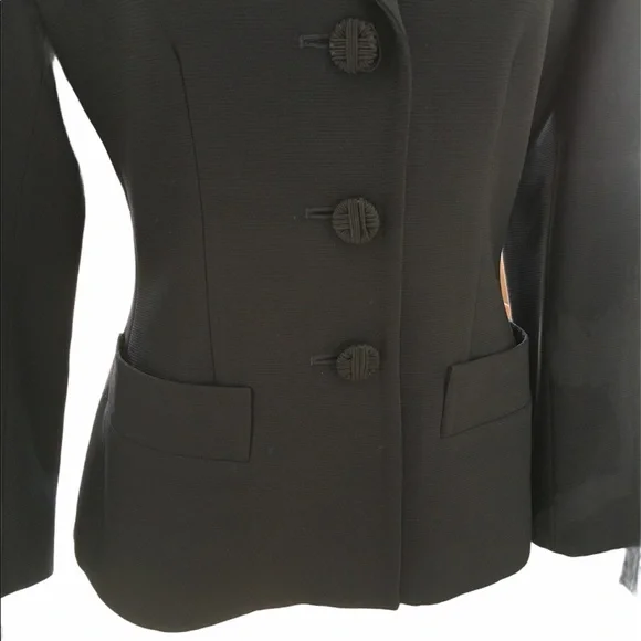 Yve St Laurent Navy Wool Blazer - Picture 2 of 4